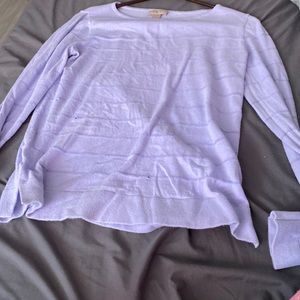 blue long sleeved stripped rory gilmore style shirt